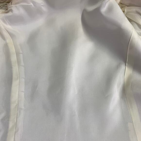 VICTORIA ROYAL Size 12 Cream Polyester Beaded Shawl Collar Jacket Blazer - Picture 11 of 11